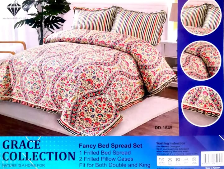 BED SPREAD 3 PIECES FANCY BED SPREAD SET