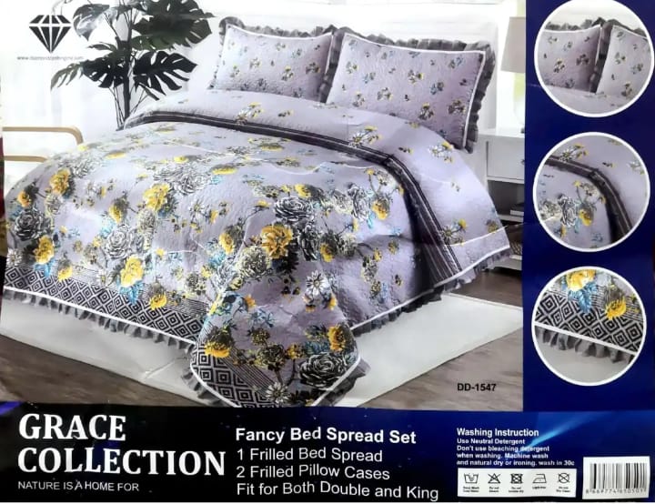 BED SPREAD 3 PIECES FANCY BED SPREAD SET