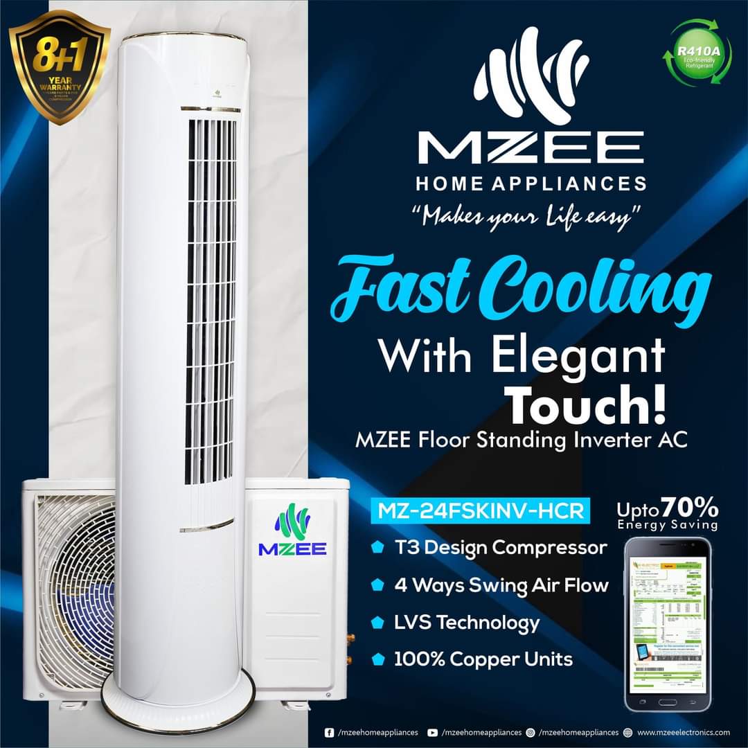 MZEE 2 Ton Floor Round Shape Inverter AC Eco Freindly R410A Model No:MZ-FS24KINV-HCR