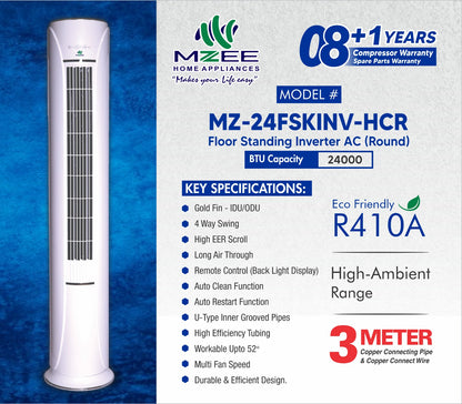 MZEE 2 Ton Floor Round Shape Inverter AC Eco Freindly R410A Model No:MZ-FS24KINV-HCR