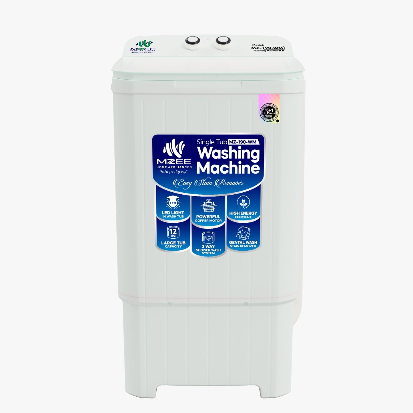 New Arrivals!! MZEE Single Tub Washing Machine Model No:MZ-190-WM