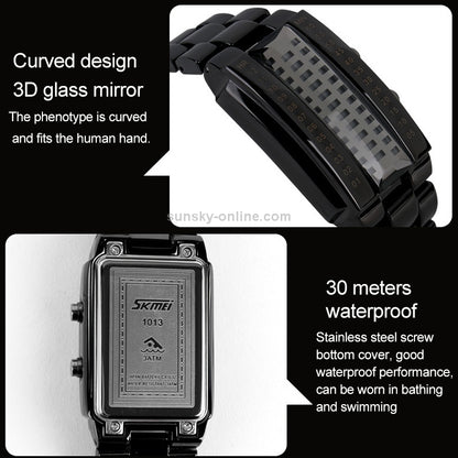 SKMEI Fashion Sports LED Stainless Steel Waterproof Digital Watch For Men & Women-1035